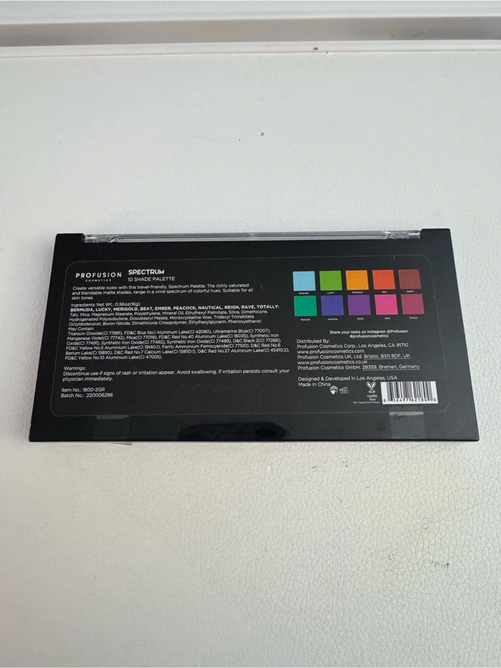 Profusion Cosmetics Spectrum 10-Shade Bright Eyeshadow Palette
